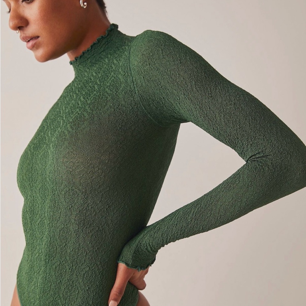 Free People Textured maroon bodysuit